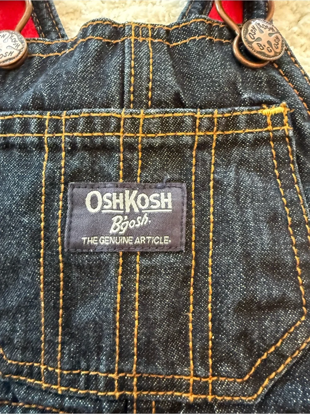 OshKosh B'gosh Dark Blue Denim Overalls for Kids Fleece Lined
